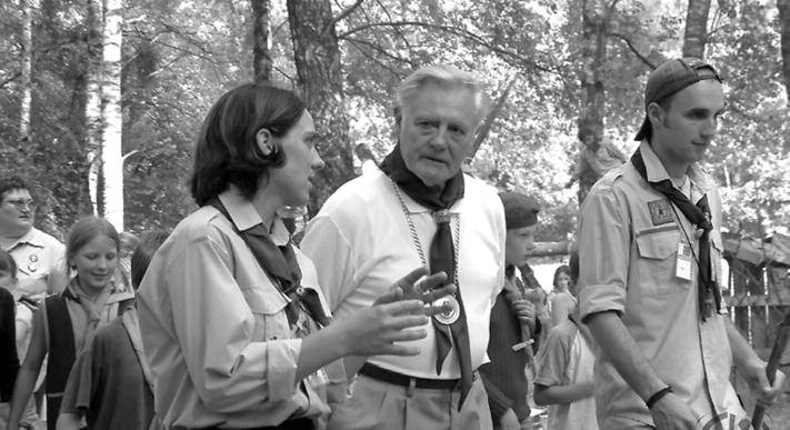 President Valdas Adamkus at Lithuanian scout camp.