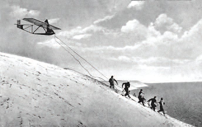 RRG Zögling (“gandras”) glider at Nida, 1933-34