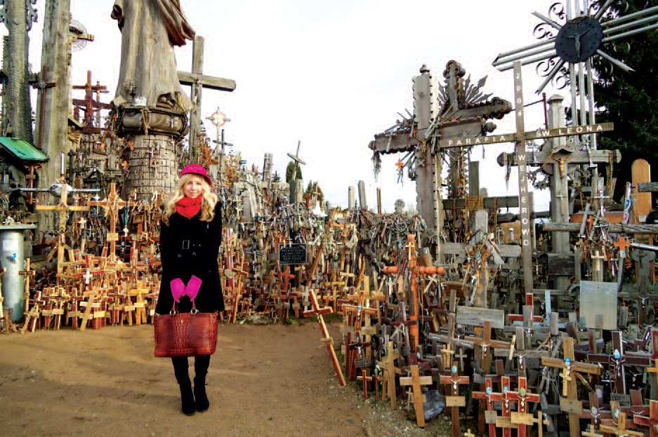 At the Hill of Crosses near the city of Šauliai in northern Lithuania