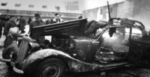 At the Munich-Freimann camp, DPs burned the car of a Soviet official who arrived to encourage DPs to return to their Soviet-occupied countries.