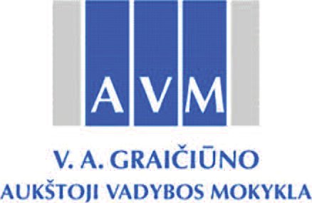 The logo of the Graičiūnas School of Management in Lithuania